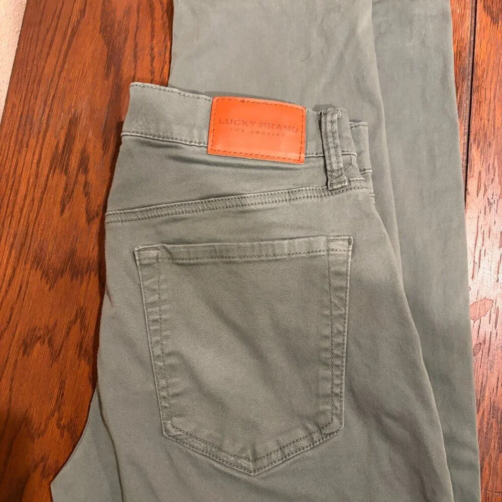 Lucky Brand 121 Slim Straight Jeans Mens 31x32 Green Denim Pants Stretch - Picture 3 of 6